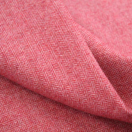 Herringbone Tweed 50% Wool Blend Upholstery Sofa Cushion Chairs Cloth - Rose pink