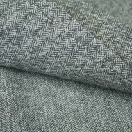 Herringbone Tweed 50% Wool Blend Upholstery Sofa Cushion Chairs Cloth - Dark grey