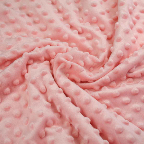 Premium Dimple Minky Super Soft Cuddle Plush Fleece Blanket Fabric - Peach pink