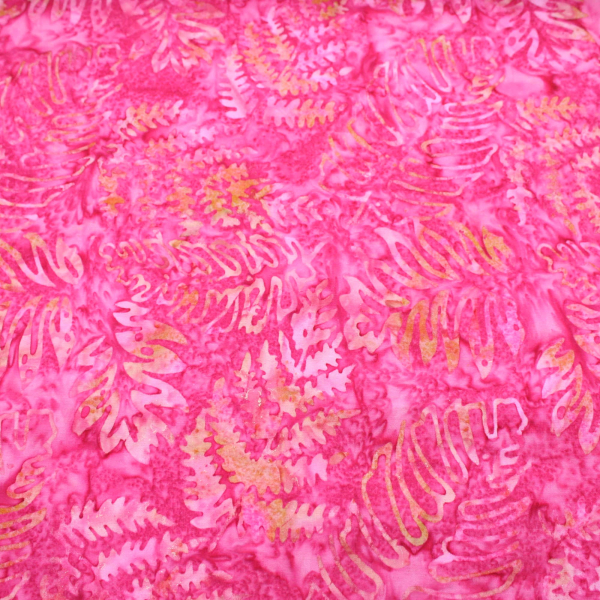 Bali Batik 100% Premium Cotton Craft Fabric - 4b Pink Leaves