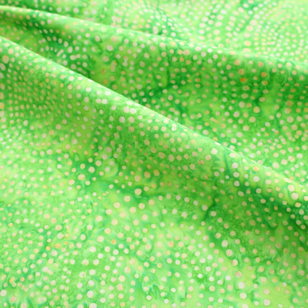 Bali Batik 100% Premium Cotton Craft Fabric - 9c Green Circle Dots