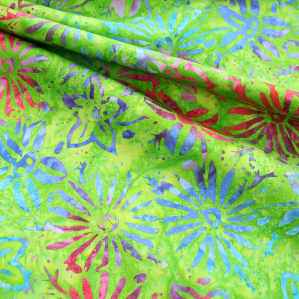 Bali Batik 100% Premium Cotton Craft Fabric - 9d Flowers