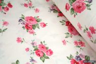 Pink Rose Flowers 100% Cotton Fabric (per meter)