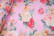 Big Pink & Yellow Flowers 100% Cotton Fabric (per meter)