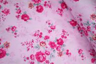 Pink Roses 100% Cotton Fabric (per meter)