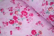 Pink Flowers 100% Cotton Fabric (per meter)