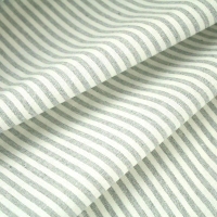 French Ticking Cotton-Linen Blend Grey Stripes (per meter, half-meter or sample)