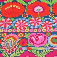 Kaffe Fassett Artisan Cotton Craft Quilting Clothes Fabric Flower Border Red - 100% Cotton Quilting Craft Clothing Fabric