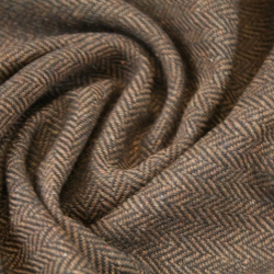 Herringbone Wool Blend Tweed Upholstery Fabric for Sofa Armchairs Cushions Brown 1.5 Meter Width (Sold by The Meter)